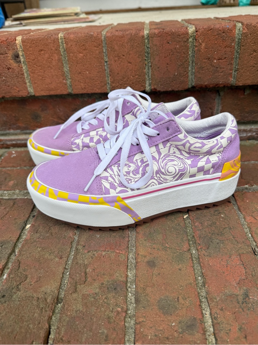 Vans Old Skool Stacked Wavy Daze Purple Platform Sneakers Size 7 Women’s NWOB